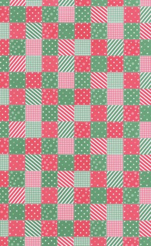 Printed Card A4 - Patchwork (Red/Green)